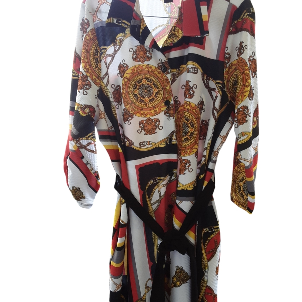 Status  scarf Print baroque dress Ashley Stewart
